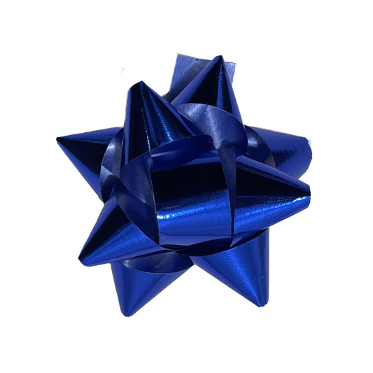 AQ-TIE-7.6x1.8-BLUE - декоративный самоклеющийся бант из полипропилена 7,6 см x 1.8 см, синего цвета