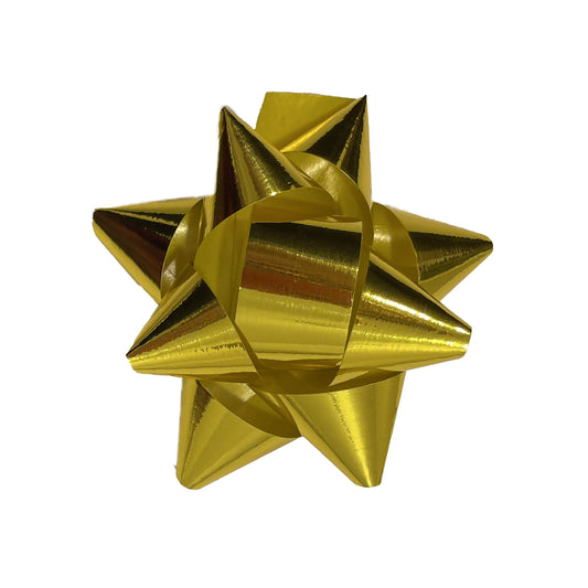 AQ-TIE-7.6x1.8-GOLD - декоративный самоклеющийся бант из полипропилена 7,6 см x 1.8 см, золотого цвета