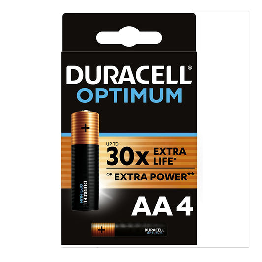 DCL-AA-OPTIMUM-4 - щелочная батарейка Duracell Optimum AA (4 шт. в блистере)