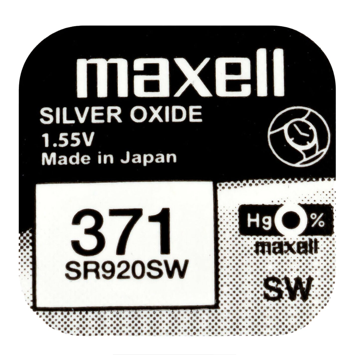 MAX-371-1 - батарейка Maxell SR920SW, 1,55 В (1 шт. в упаковке)