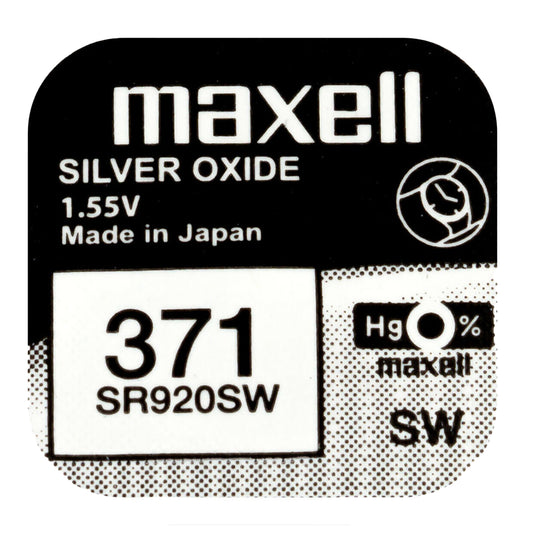 MAX-371-1 - батарейка Maxell SR920SW, 1,55 В (1 шт. в упаковке)