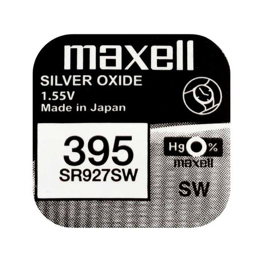 MAX-395-1 - батарейка Maxell 395, SR927SW, 1,55 В (1 шт. в упаковке)