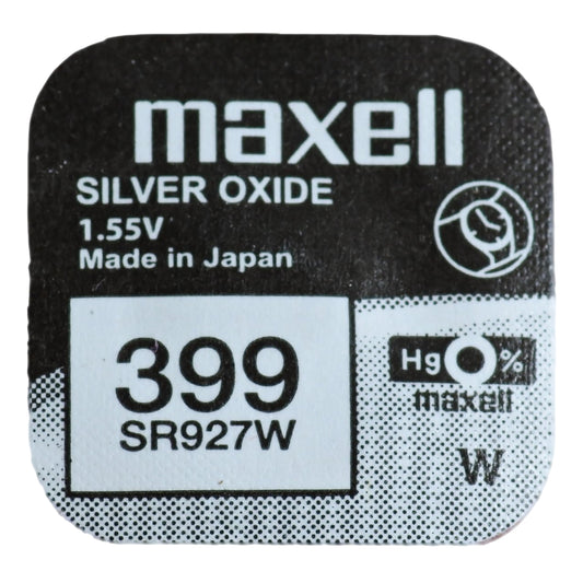 MAX-399-1 - батарейка Maxell 399, SR927W, 1,55 В (1 шт. в упаковке)