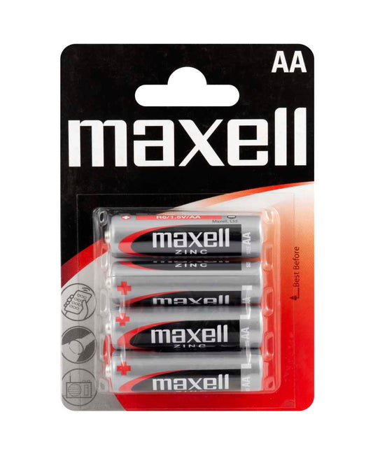 MAX-ZINC-AA-4 - солевые батарейки тип AA, Maxell (4 шт. в блистере)