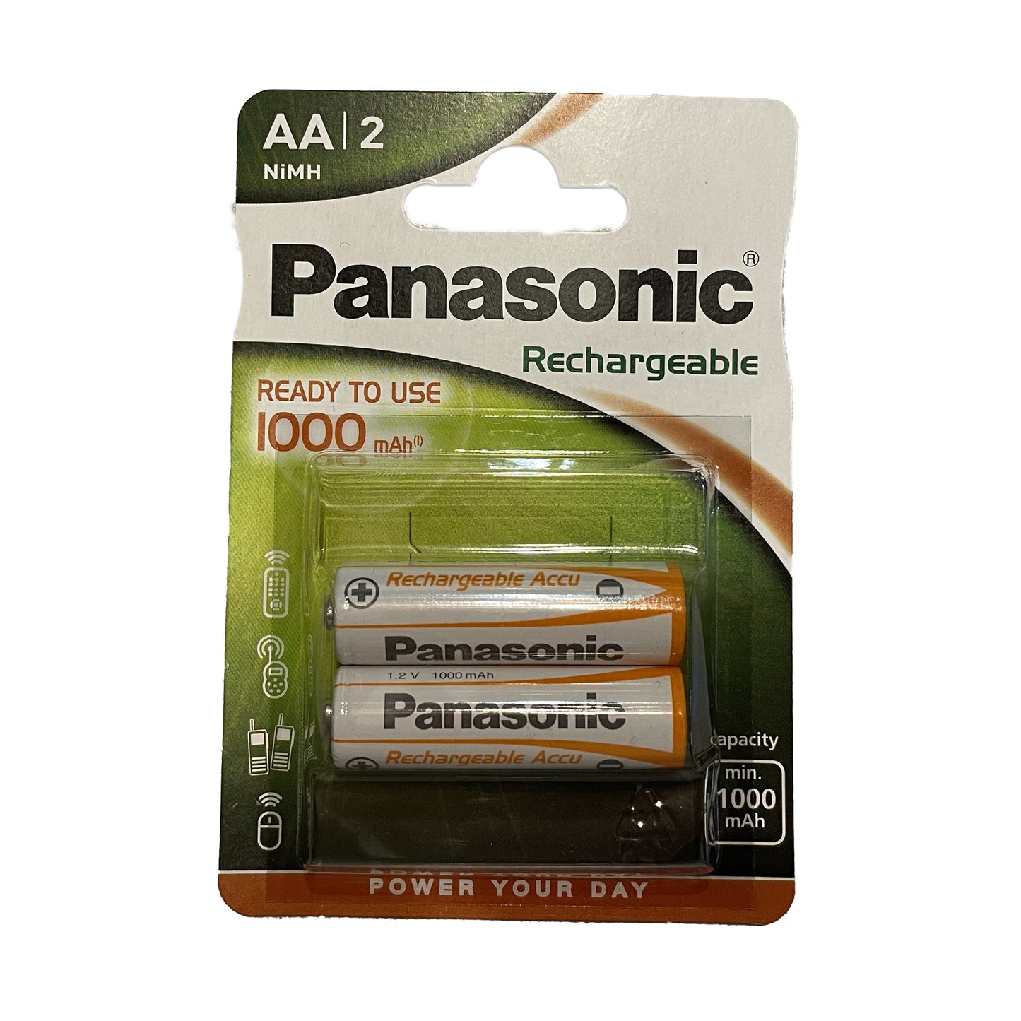 PAN-AA-REC-1000-2 - аккумуляторные батарейки Panasonic AA, 1000 мАч (2 шт. в блистере)