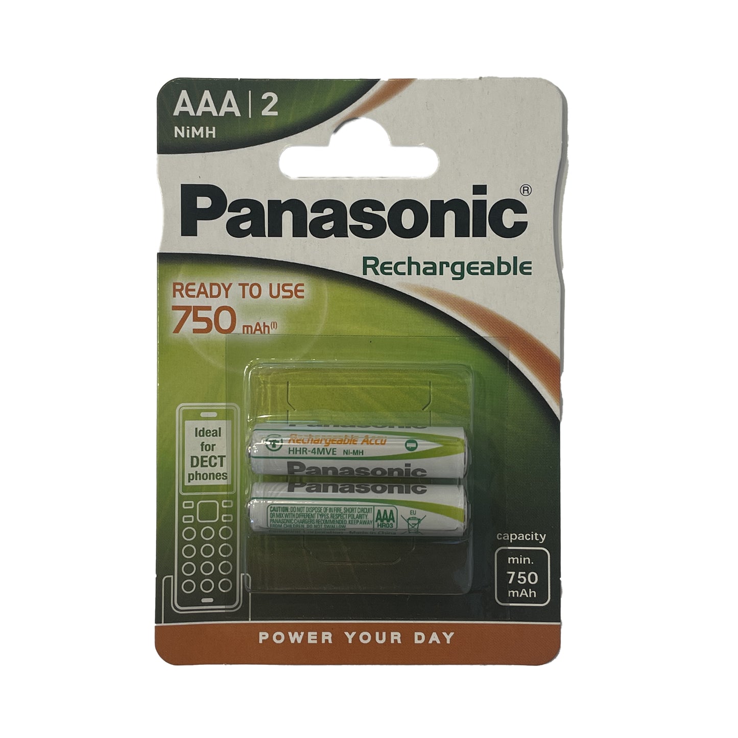 PAN-AAA-REC-750-2 - аккумуляторные батарейки Panasonic AAA, аналоги: R03, LR03, MN2400, 750 мАч (2 шт. в блистере)