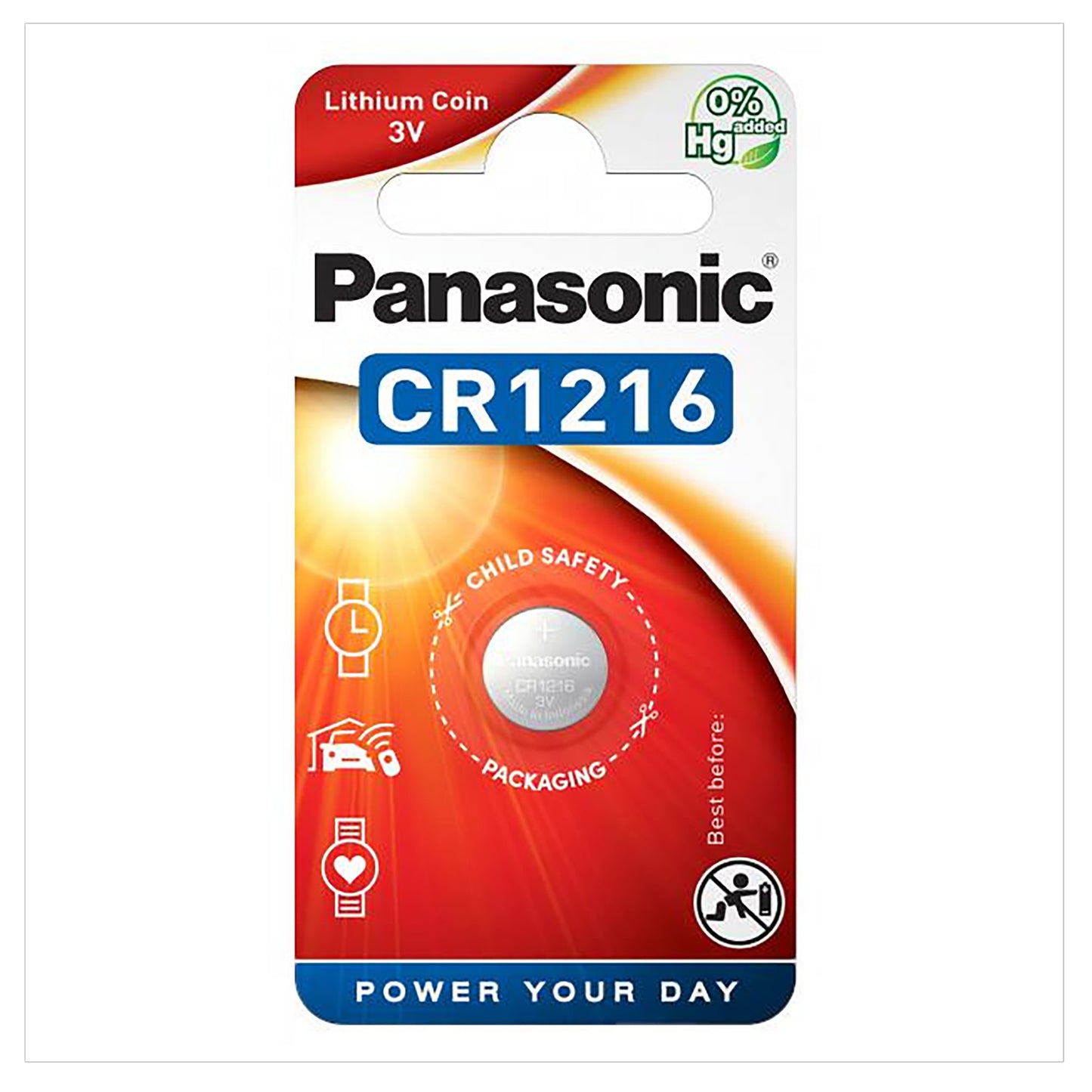 PAN-CR1216-1 - литиевая батарейка Panasonic тип CR1216 (аналог ECR1216), напряжение: 3 В (1 шт. в блистере)
