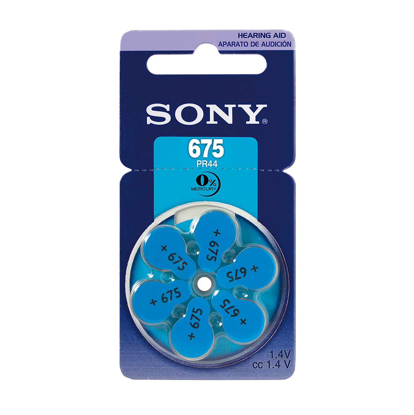 SON-675-6 - батарейка для слуховых аппаратов Sony 675, тип PR44, 1.4 В (6 шт. в блистере)