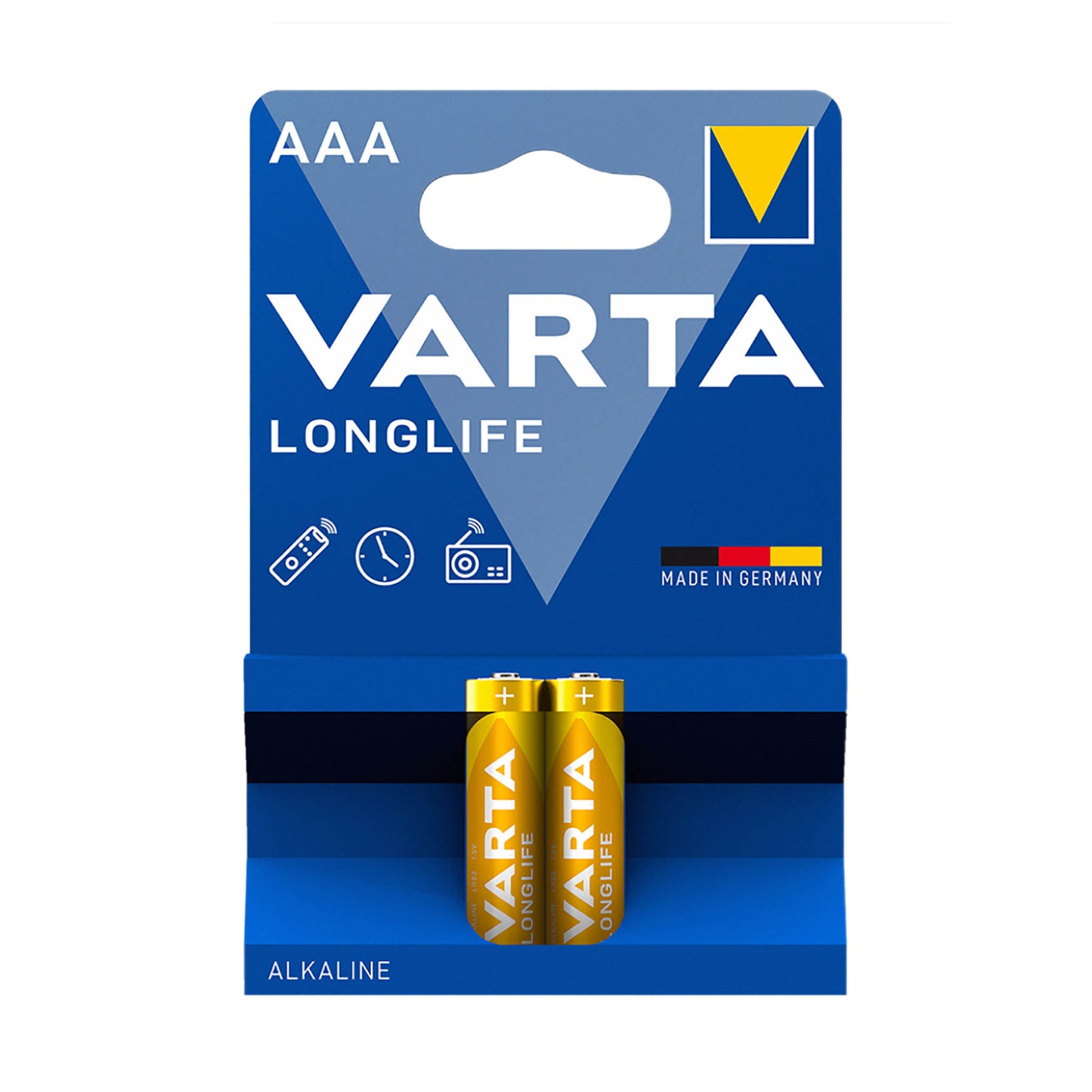 VAR-AAA-ALK-2 - щелочные батарейки Varta тип: AAA, аналоги: LR03, MN2400 (2 шт. в блистере)