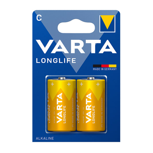 VAR-C-ALK-2 - щелочные батарейки Varta C, аналоги: LR14, MN1400 (2 шт. в блистере)
