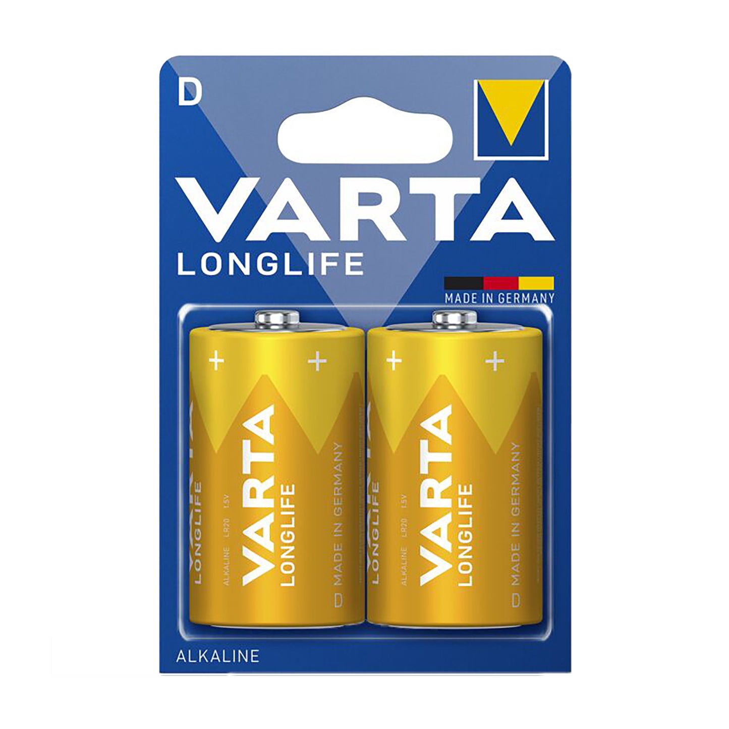VAR-D-ALK-2 - щелочные батарейки Varta Longlife D (2 шт. в блистере)