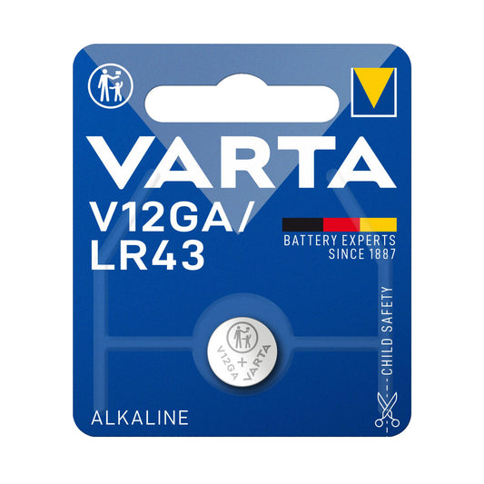 VAR-LR43-1 - щелочная батарейка Varta V12GA/LR43 (1 шт. в блистере)